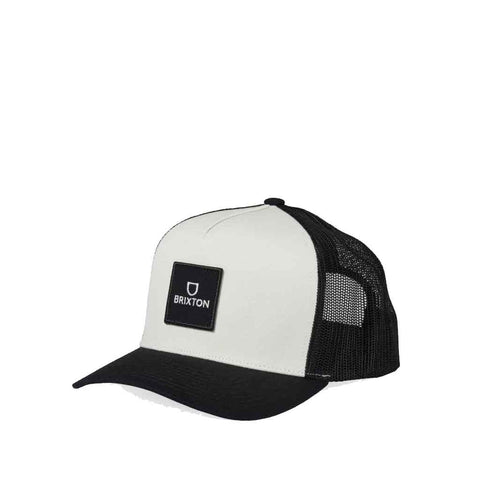 Brixton Alpha Block X C MP Mesh Cap - Black/Off White/Black Front