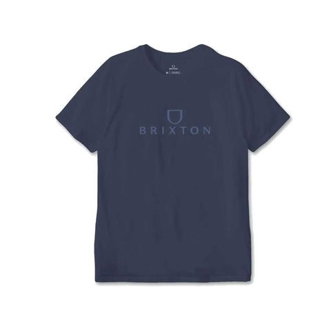 Brixton Alpha Thread S/S T-shirt - Washed Navy/Pacific Blue