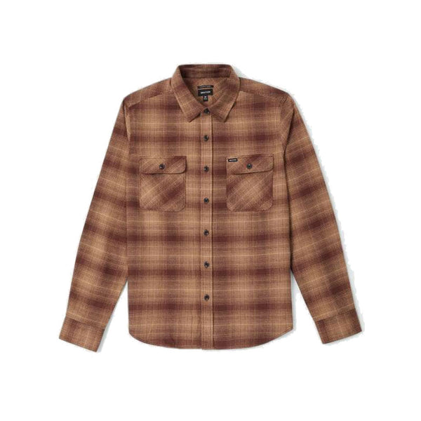 Brixton Bowery L/S Flannel - Chocolate/Khaki