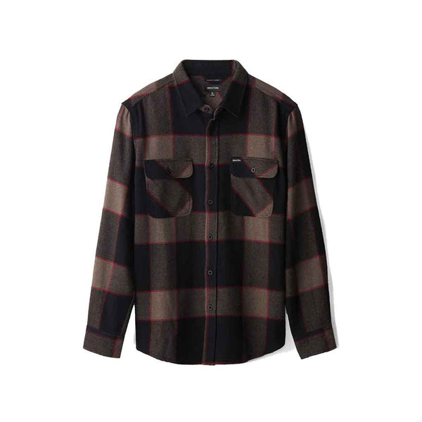 Brixton Bowery L/S Flannel - Heather Grey/Charcoal