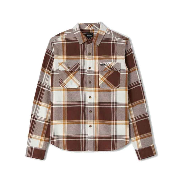 Brixton Bowery Light Weight Ultra Flannel - Chocolate/Off White
