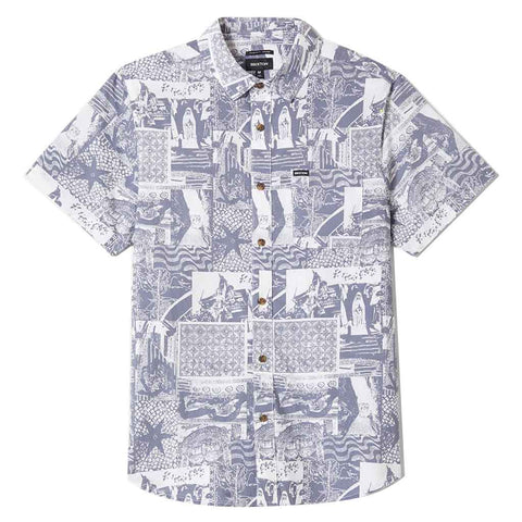 Brixton Charter Print S/S Woven - Navy/White Collage