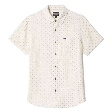 Brixton Charter Slub S/S Woven - Off White Micro Geo