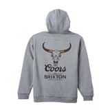 Brixton x Coors Bull Hoodie - Heather Grey2