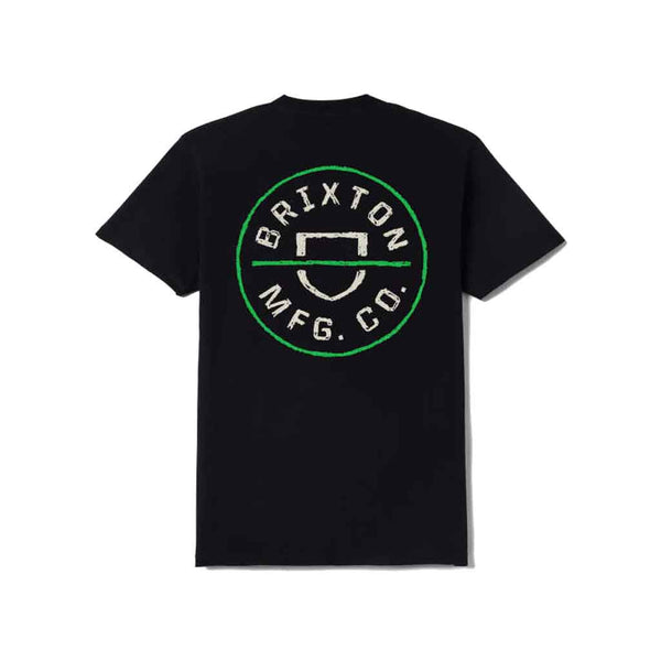 Brixton Crest II S/S Tee - Black/Stone/Green