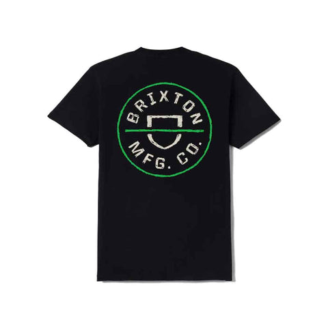 Brixton Crest II S/S Tee - Black/Stone/Green