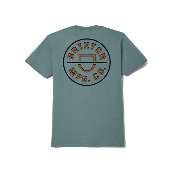 Brixton Crest II S/S Tee - Ocean Breeze/Black/Rust