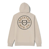 Brixton Crest Hoodie - Cream/Jet Black/Washed Copper