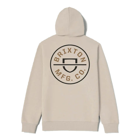 Brixton Crest Hoodie - Cream/Jet Black/Washed Copper
