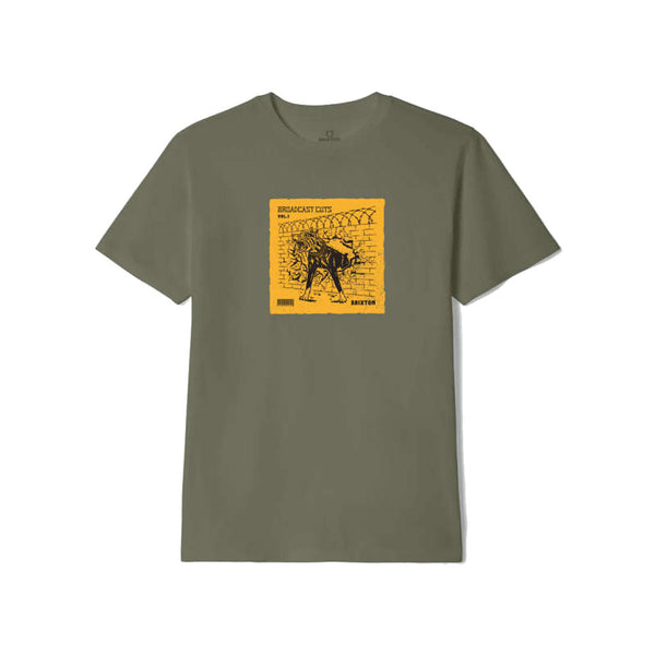 Brixton Cuts HW Relaxed Tee - Olive Surplus Classic Wash