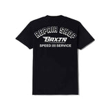 Brixton Free S/S Tee - Black Worn Wash Back