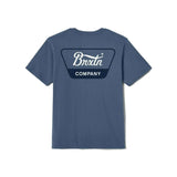 Brixton Linwood S/S STD Tee - Harbor Blue/Cool Grey/Washed Copper