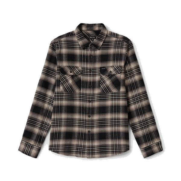 Brixton Bowery L/S Flannel - Black/Charcoal/Beige