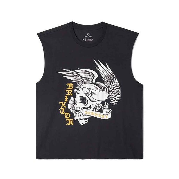 Brixton Wolcott Worn in Boxy Muscle Tank Top - Black