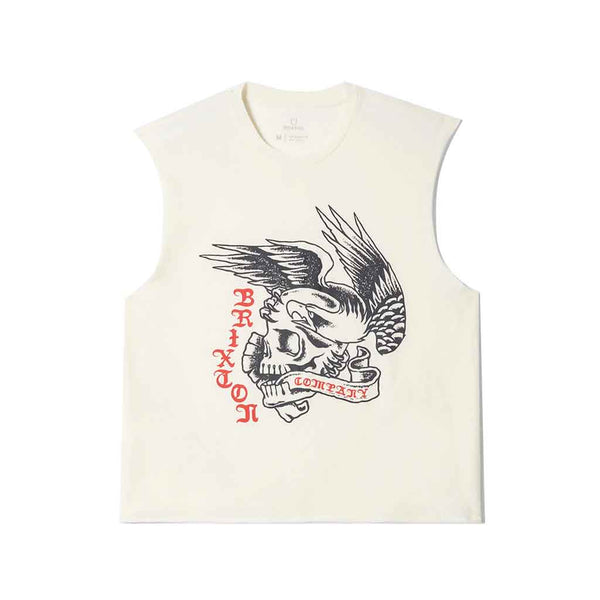 Brixton Wolcott Worn in Boxy Muscle Tank Top - Off White