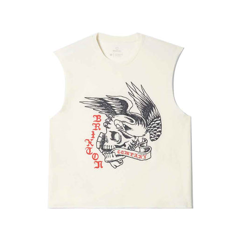 Brixton Wolcott Worn in Boxy Muscle Tank Top - Off White