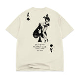 Color Bars x Playboy Ace of Spades Distressed S/S Tee - Off White