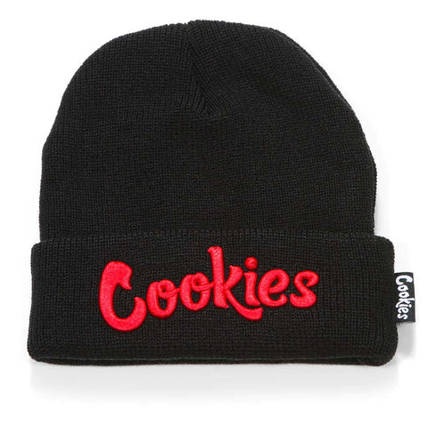 Cookies Original Mint Emb Knit Beanie - Black/Red