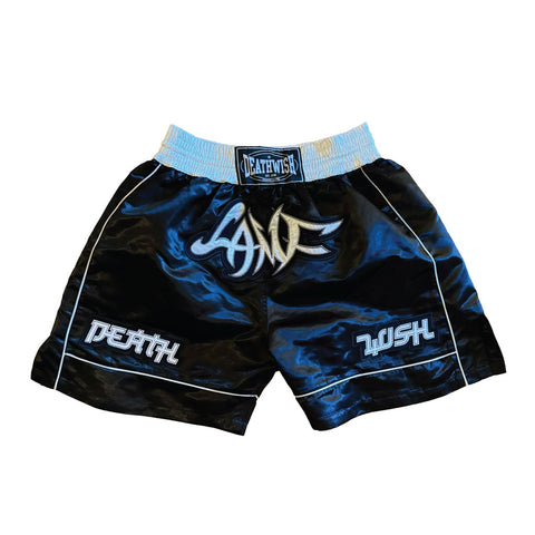 Deathwish LAMF Satin Boxing Shorts - Black