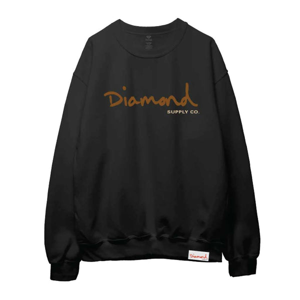 Diamond OG Script Earth Pack Crewneck - Black