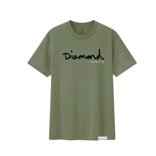 Diamond OG Script Earth Pack Tee - Military Green