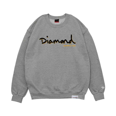 Diamond Outline Crewneck - Heather Grey