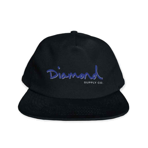Diamond Outline Snapback - Black