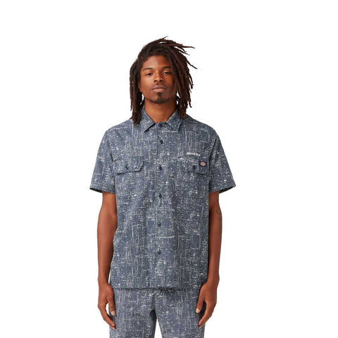 Dickies Embroidered S/S Work Shirt - Rinsed Ink