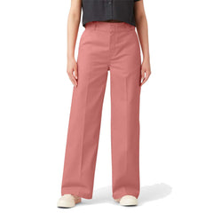 Dickies Women's Wide Leg Work Pant - Stone Rosette
