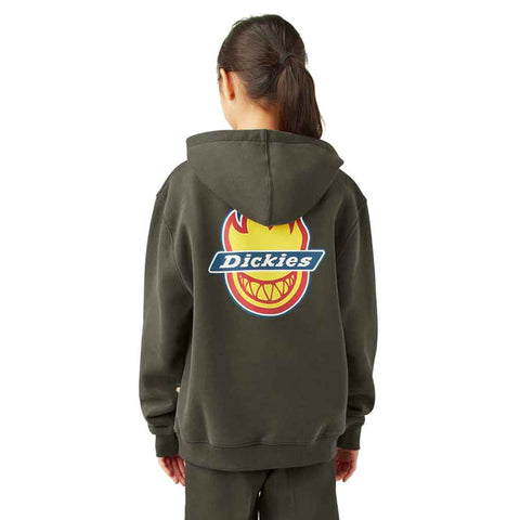 Dickies x Spitfire Youth Graphic Hood - Olive Green Back