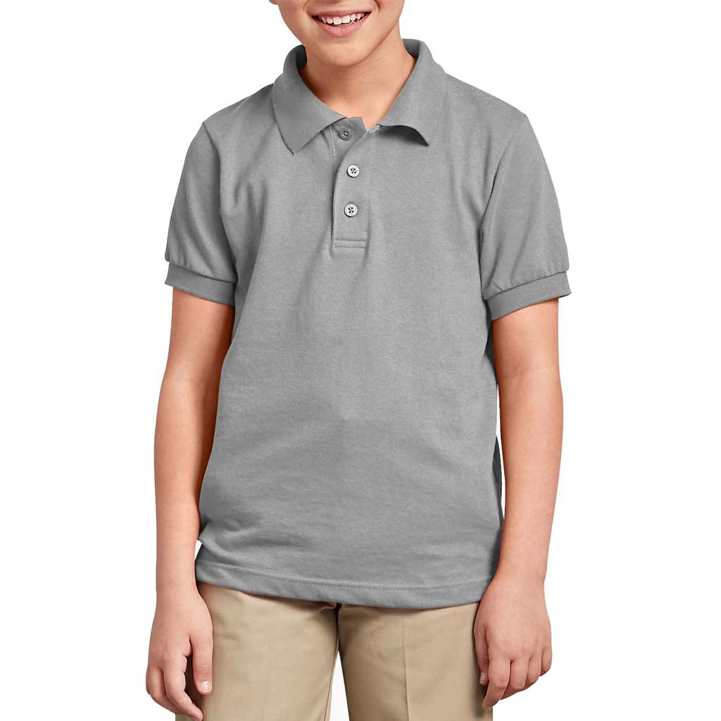 Dickies Youth Pique Polo Shirt Heather Grey