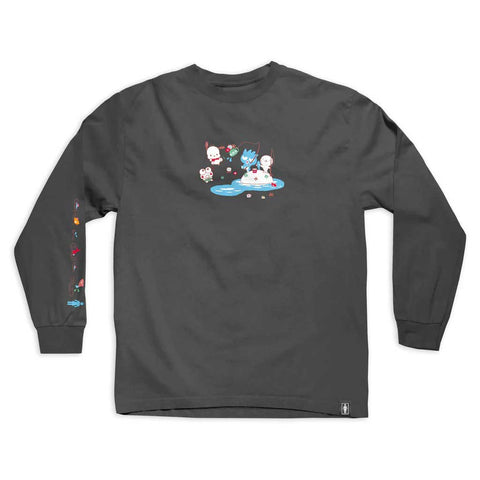 Girl x SanrioFishing L/S T-shirt - Charcoal