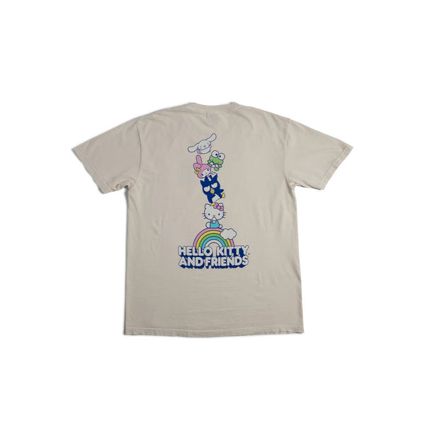Girl x Sanrio Rainbow Stacked S/S Tee - Cream
