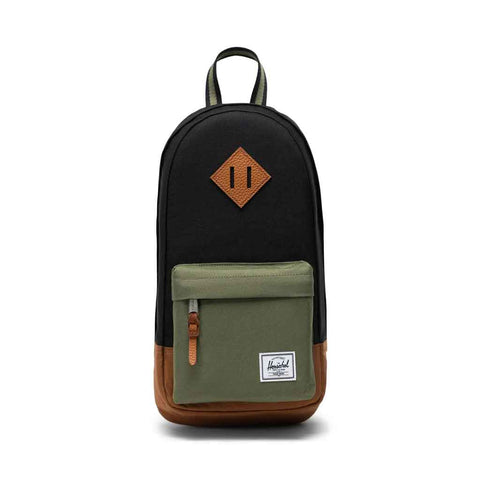 Herschel Heritage Shoulder Bag -  Black/Four Leaf Clvr/Sddle Brn Front