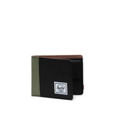 Herschel Roy Coin Wallet -  Black/Four Leaf Clvr/Sddle Brn Side