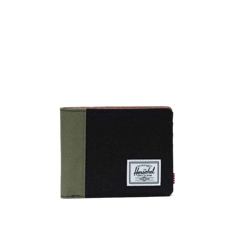 Herschel Roy Wallet -  Black/Four Leaf Clvr/Sddle Brn