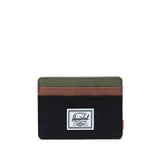 Herschel Charlie Cardholder Wallet -  Black/Four Leaf Clvr/Sddle Brn