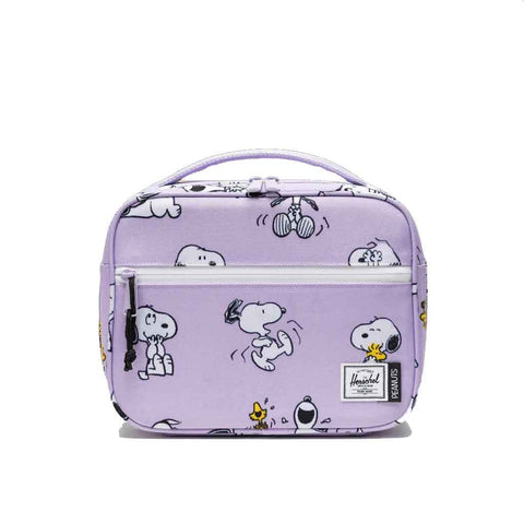 Herschel x Peanuts Pop Quiz Lunch Box Snoopy and Woodstock - Pastel Lilac