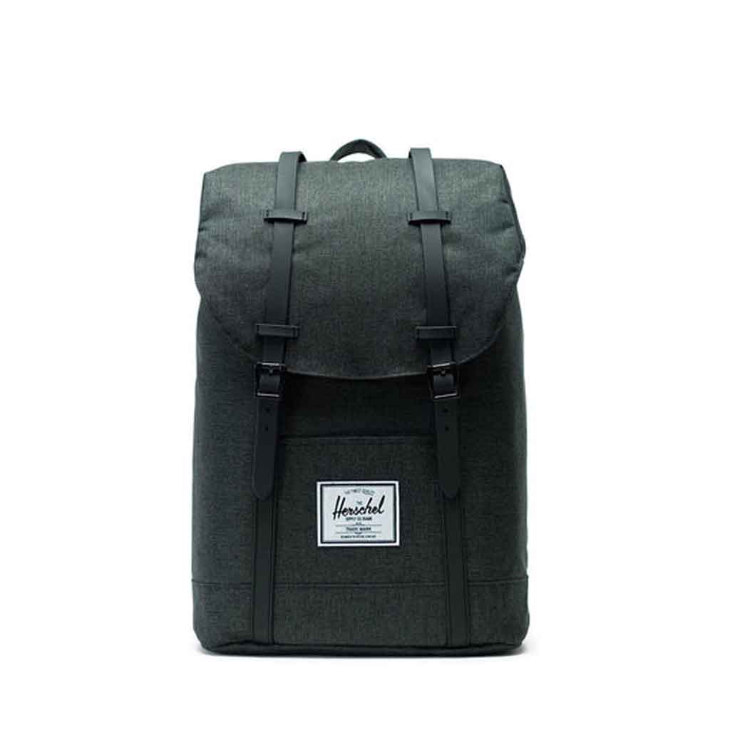 Herschel Retreat Backpack - Black Crosshatch/Black Rubber Herschel Retreat Backpack - Black Crosshatch/Black Rubber