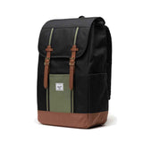 Herschel Retreat Backpack - Black/Four Leaf Clover/Saddle Brown side