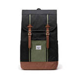 Herschel Retreat Backpack - Black/Four Leaf Clover/Saddle Brown