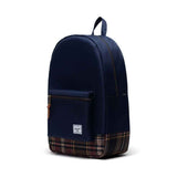 Herschel Settlement Backpack - Peacoat/Peacoat Plaid Side