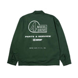 Huf x Toyota Parts & Service Jacket - Forest Green Back