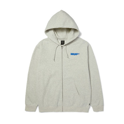 Huf All Caps F/Z Hoodie - Ash