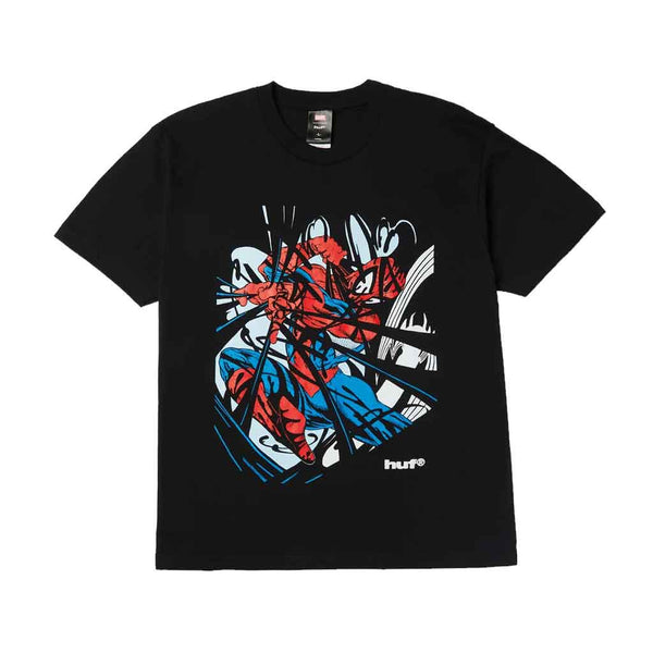 Huf x Spiderman Entangled S/S Washed Tee - Washed Black