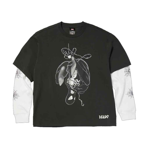 Huf x Spiderman Web L/S Double Layer Top - Black