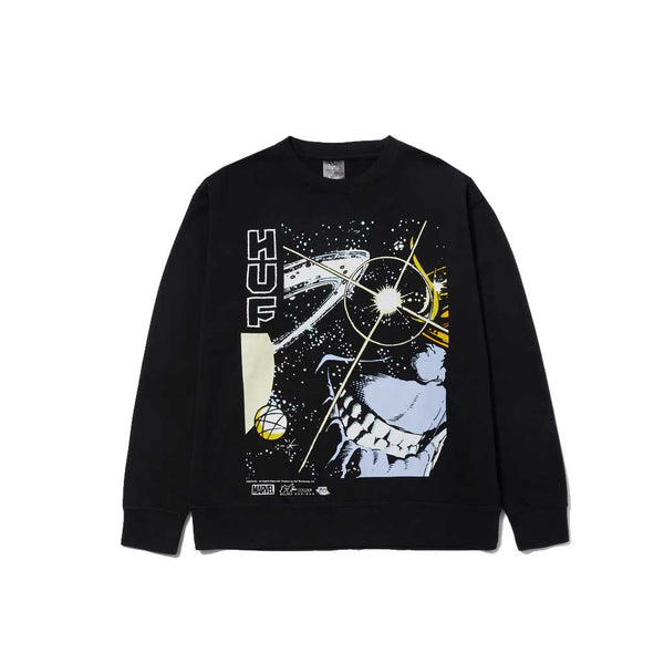 Huf x Avengers Thanos Eye Washed Crewneck - Washed Black