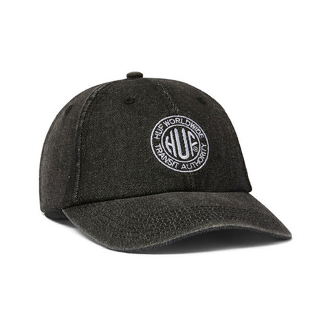 Huf Token 6 Panel CV Washed Hat - Black