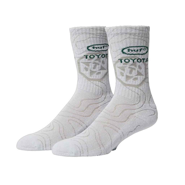 Huf x Toyota Topography Socks - White