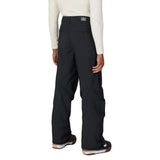 A person shown from the back wearing black pants